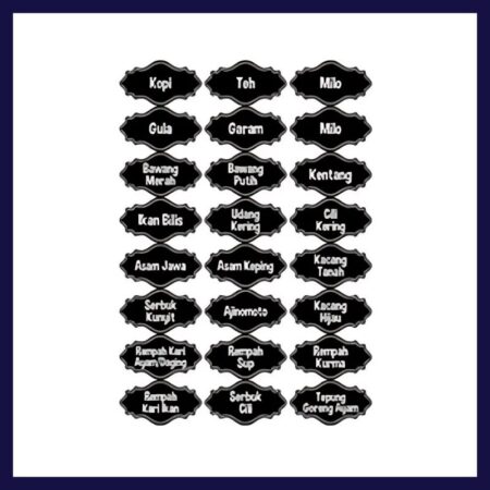 Sticker Label Bumbu Toples Estetik Custom Text Warna Lengkap Bahan Vinyl