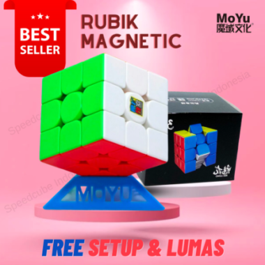 Rubik 3×3 Magnetic 3M MoYu Meilong Black & Stickerless - Image 2