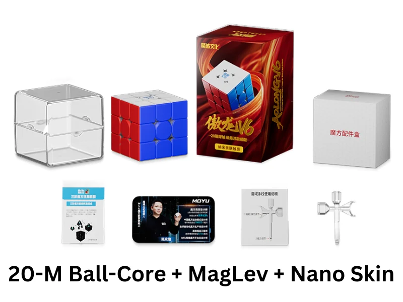 Rubik MoYu Aolong V6 3x3 20M Ball Core Maglev Varian Nano Skin Feel & UV Stickerless