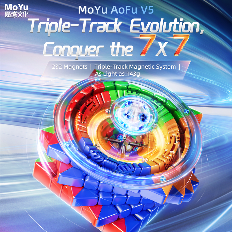 Rubik AoFu V5 7x7 Triple-Track Magnetic Stickerless